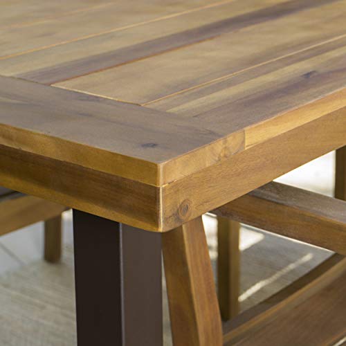 Christopher Knight Home 298192 Spanish Bay Acacia Wood Outdoor Dining Table | Perfect for Patio | with Teak Finis, Brown