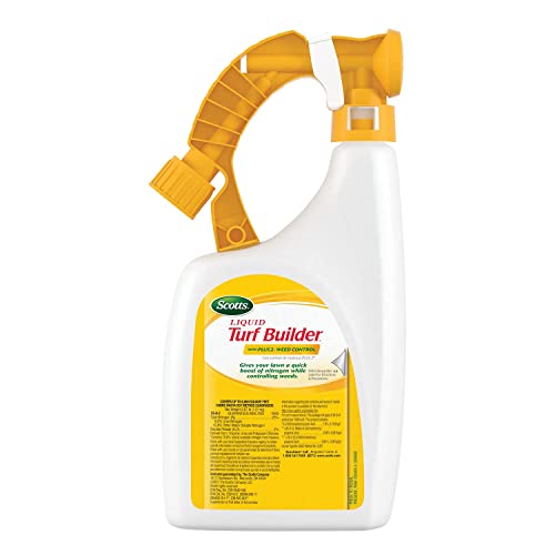 Scotts Liquid Turf Builder with Plus 2 Weed Control, Liquid Weed Killer and Fertilizer, 32 fl. oz.