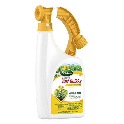 Scotts Liquid Turf Builder with Plus 2 Weed Control, Liquid Weed Killer and Fertilizer, 32 fl. oz.