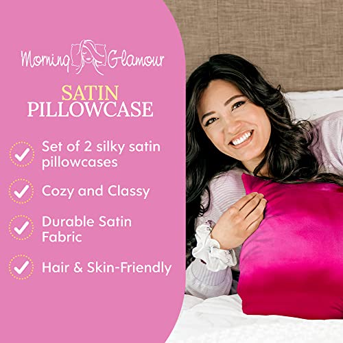 Morning Glamour 2 Pack Signature Box Pillowcases, Fuschia