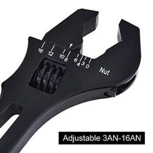 EVIL ENERGY AN Fitting Hose Wrench Adjustable 3AN-16AN Aluminum Black