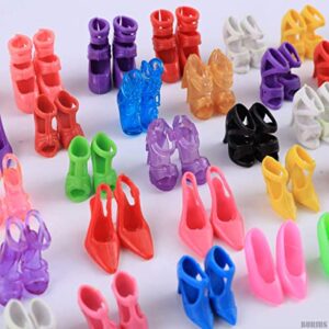 60Pcs Shoes for Dolls - Fashion Doll Style Shoes High Fashion Shoe Toy Miniature Designer Shoes for 11.5 inch Girl Doll - Fashion Pack Dolls Shoes and Accessories Shoe Heel Miniature Shoe Collectibles