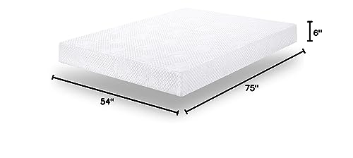 PrimaSleep Full Mattress, 6 Inch Gel Memory Foam Mattress, Gel Infused for Comfort and Pressure Relief, CertiPUR-US Certified, Bed-in-a-Box, Medium Firm, Full Size