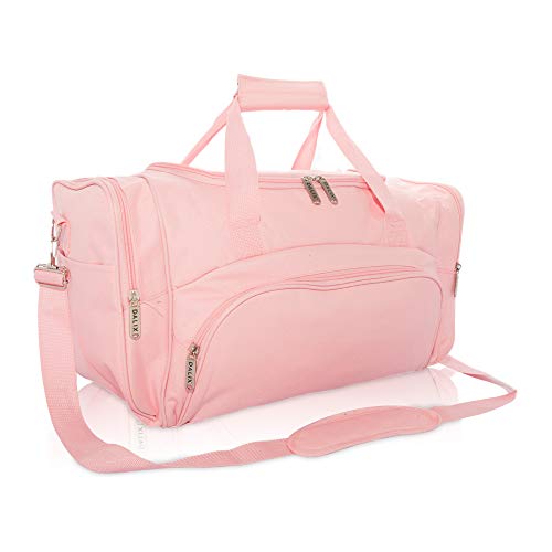 DALIX Signature Travel or Gym Duffle Bag in Pink Large