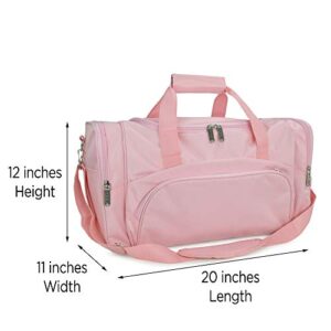 DALIX Signature Travel or Gym Duffle Bag in Pink Large