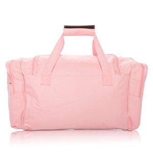 DALIX Signature Travel or Gym Duffle Bag in Pink Large