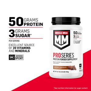 Muscle Milk Pro Series Protein Powder Supplement, Intense Vanilla, 5 Pound, 28 Servings, 50g Protein, 3g Sugar, 20 Vitamins & Minerals, NSF Certified for Sport, Workout Recovery, Packaging May Vary