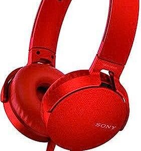 Sony XB550AP Extra Bass On-Ear Headset/Headphones with mic for phone call, Red