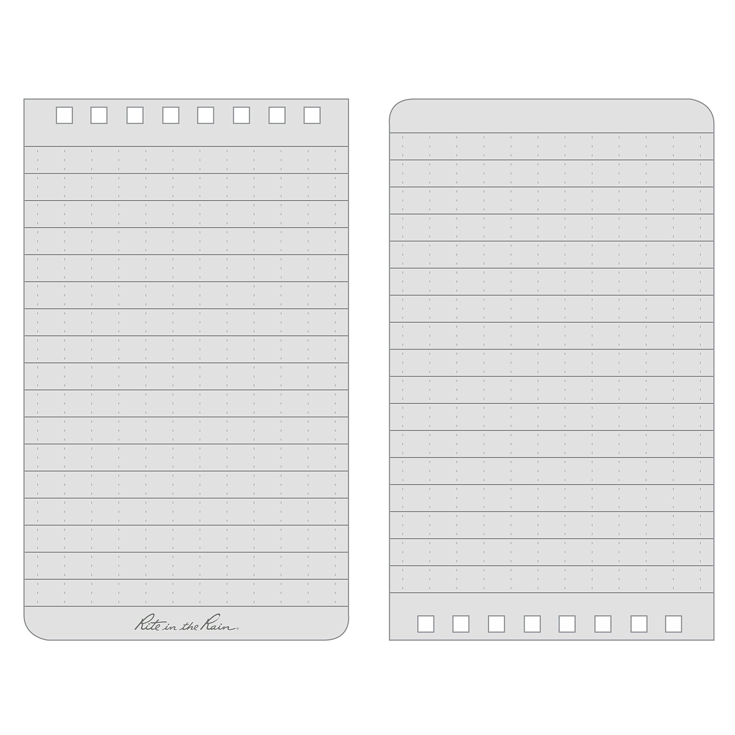Rite in the Rain Weatherproof Top-Spiral Notebook, 3" x 5", Black Cover, Universal Pattern, 3 Pack (No. 735-3)