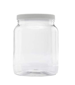 clearview containers | airtight pantry containers for arts & crafts, peanut butter, honey, jams flour, sugar, diy slime, coffee (64 ounce jar, 1 pack)