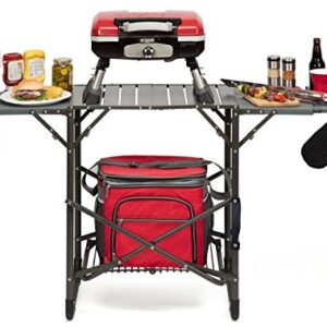 Cuisinart CGG-180T Petit Gourmet Portable Tabletop Gas Grill, Red + Cover