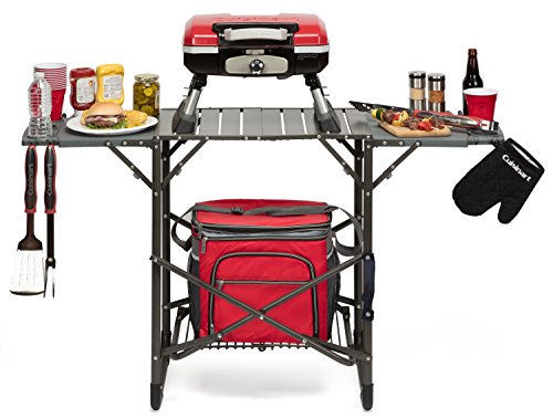 Cuisinart CGG-180T Petit Gourmet Portable Tabletop Gas Grill, Red + Cover