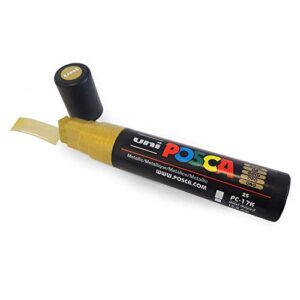 UNI-Ball POSCA Marker Pen PC-17K - XXL Chisel Tip for Large Backgrounds - Set of Gold & Silver