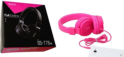 ONTA Kids Headphones for Boys Girls - Child Student Headset Wired Plug Toddler Earphones School Teen on Ear for Ipad | Computer | Smart Phone | Amazon Fire Tablet | Laptop | Plane Travel | Game, Pink