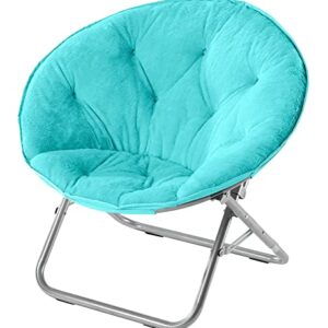 Urban Shop Faux Fur Saucer Chair, Aqua Blue