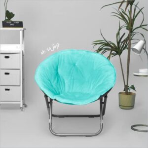 Urban Shop Faux Fur Saucer Chair, Aqua Blue