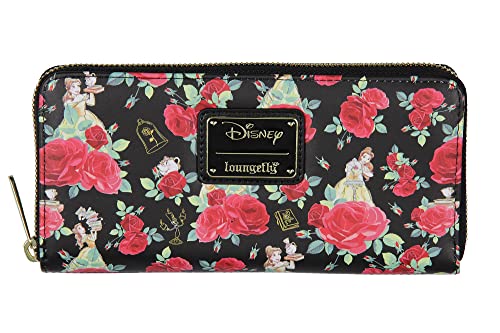 Loungefly Disney Beauty And The Beast Flowers And Friends Zip Around Wallet