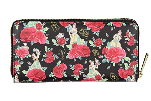 Loungefly Disney Beauty And The Beast Flowers And Friends Zip Around Wallet