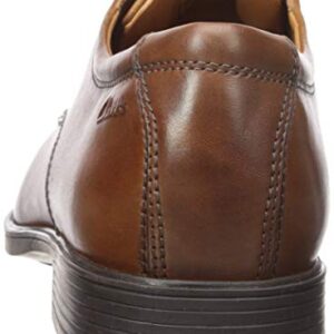 Clarks mens Tilden Walk Oxford, Dark Tan Leather, 11.5 Wide US