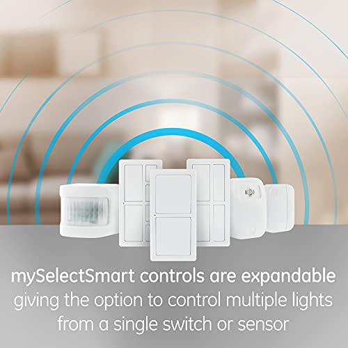 mySelectSmart GE Dimmable Wireless Control Switch, On/Off & Full, 1 Outlet, 150 ft. Range from Plug-in Receiver, Ideal for Lamps & Indoor Lighting, No Wiring Needed, 37781, Dimming Remote