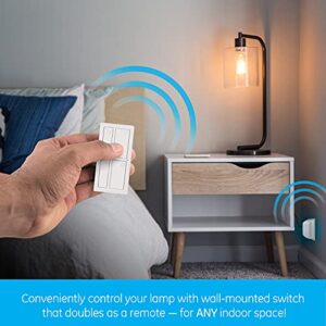 mySelectSmart GE Dimmable Wireless Control Switch, On/Off & Full, 1 Outlet, 150 ft. Range from Plug-in Receiver, Ideal for Lamps & Indoor Lighting, No Wiring Needed, 37781, Dimming Remote