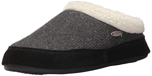 Acorn Women's Mule Ragg Slipper, Dark Charcoal Heather, Large Standard US Width US