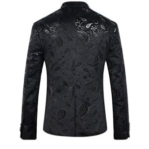 Men's luxury Casual Dress Suit Slim Fit Stylish Blazer Black Large, Black, Large