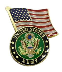 ted and jack - wear it proudly ceramic and metal military lapel pin (army flag)