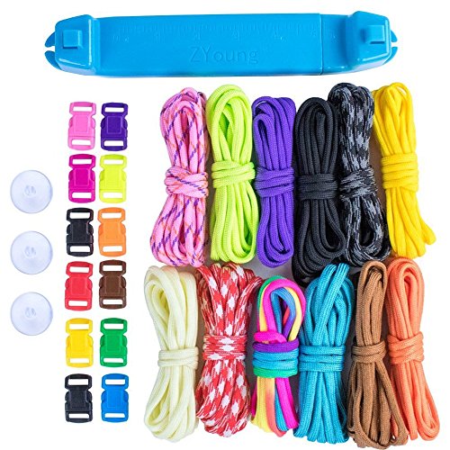 Craft County Paracord Parachute Cord Jig Bracelet Loom-Plastic Wristband Maker - Paracord Braiding Weaving DIY Tool