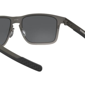 Oakley Men's OO4123 Holbrook Metal Square Sunglasses, Matte Gunmetal/Prizm Black Polarized, 55 mm