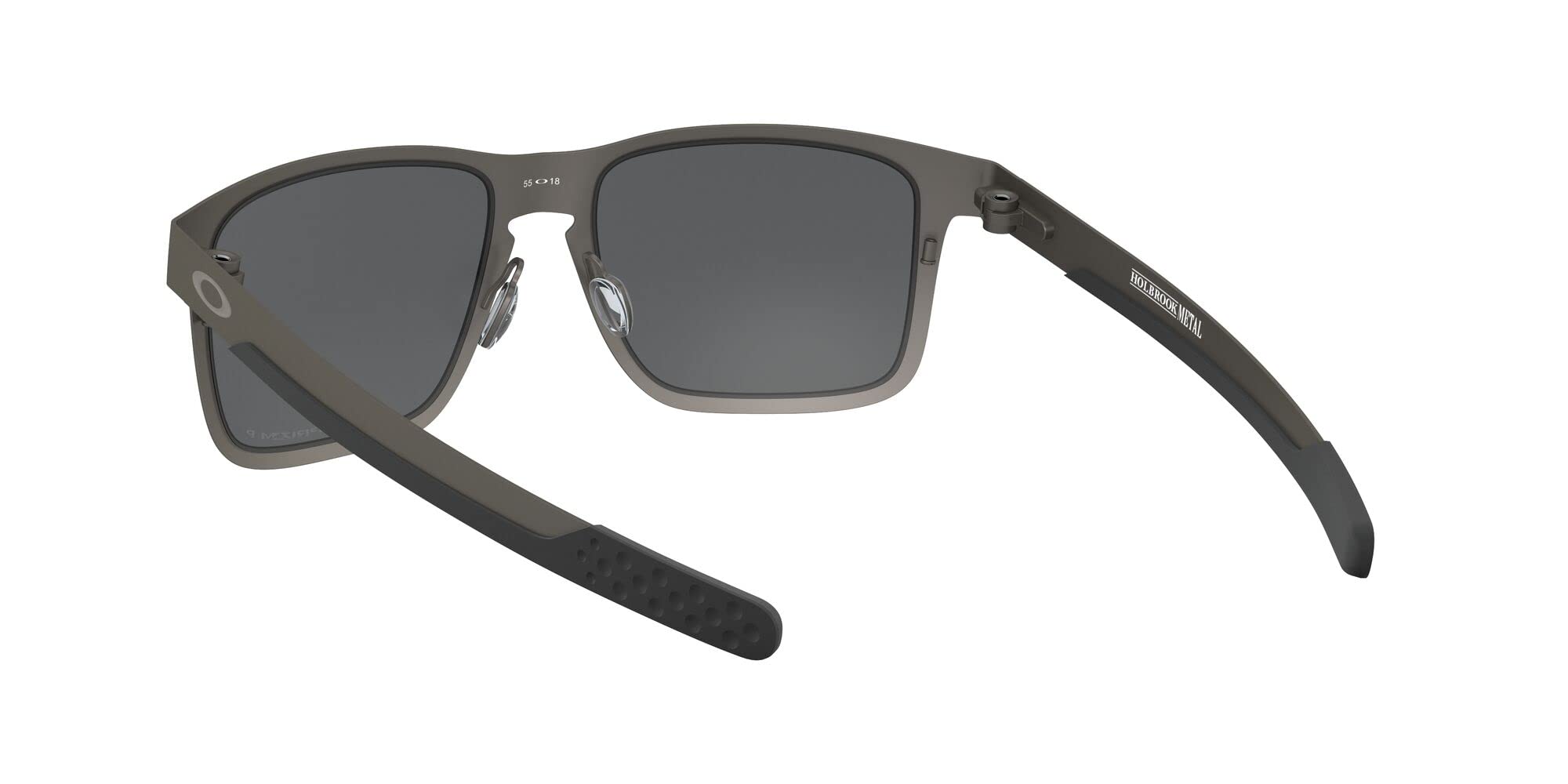 Oakley Men's OO4123 Holbrook Metal Square Sunglasses, Matte Gunmetal/Prizm Black Polarized, 55 mm