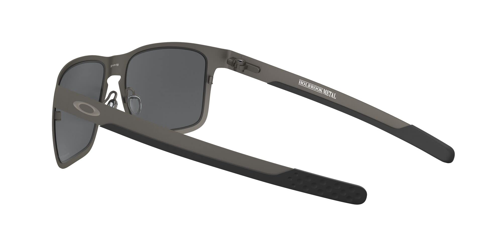 Oakley Men's OO4123 Holbrook Metal Square Sunglasses, Matte Gunmetal/Prizm Black Polarized, 55 mm