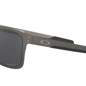 Oakley Men's OO4123 Holbrook Metal Square Sunglasses, Matte Gunmetal/Prizm Black Polarized, 55 mm