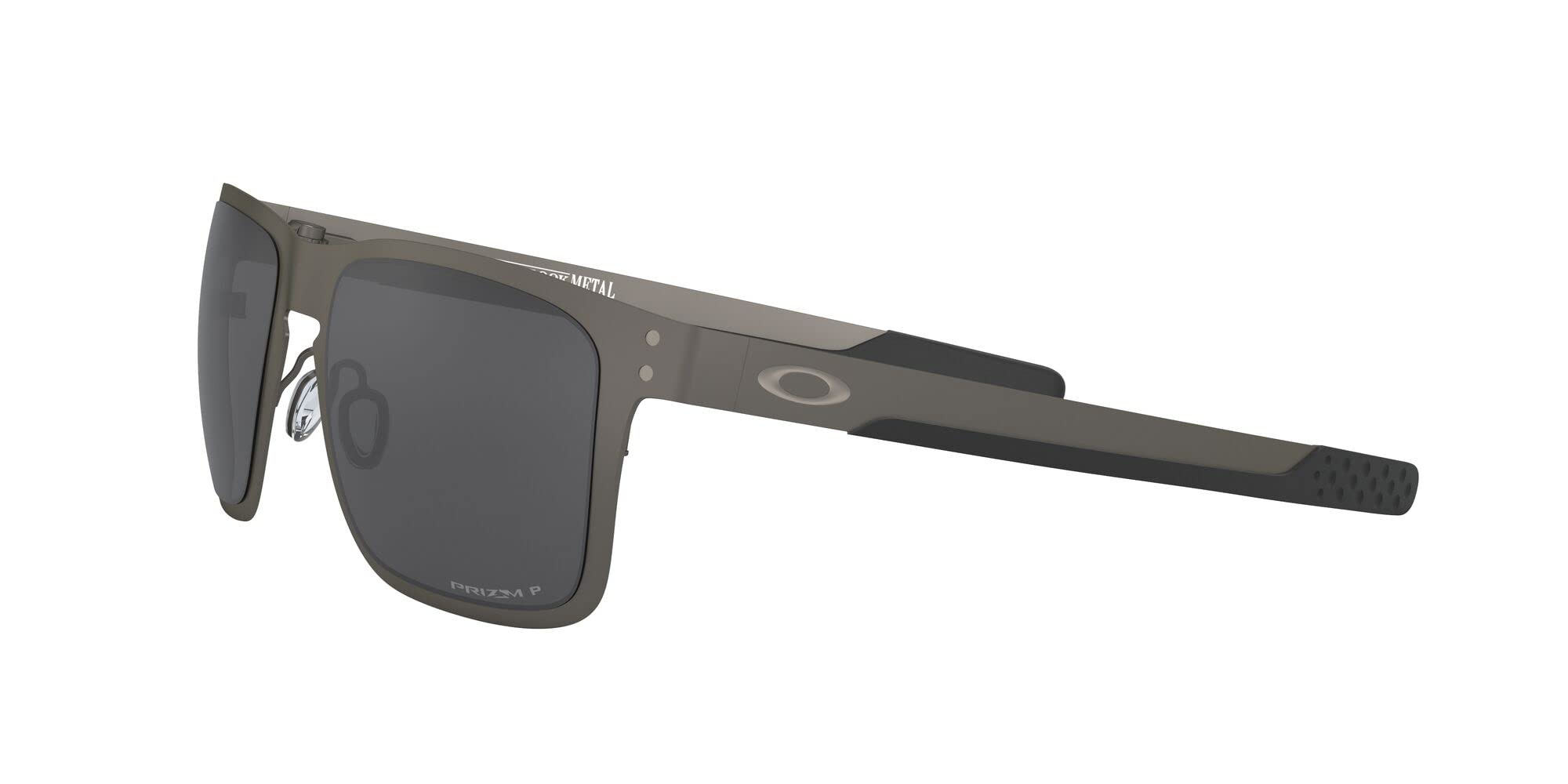 Oakley Men's OO4123 Holbrook Metal Square Sunglasses, Matte Gunmetal/Prizm Black Polarized, 55 mm