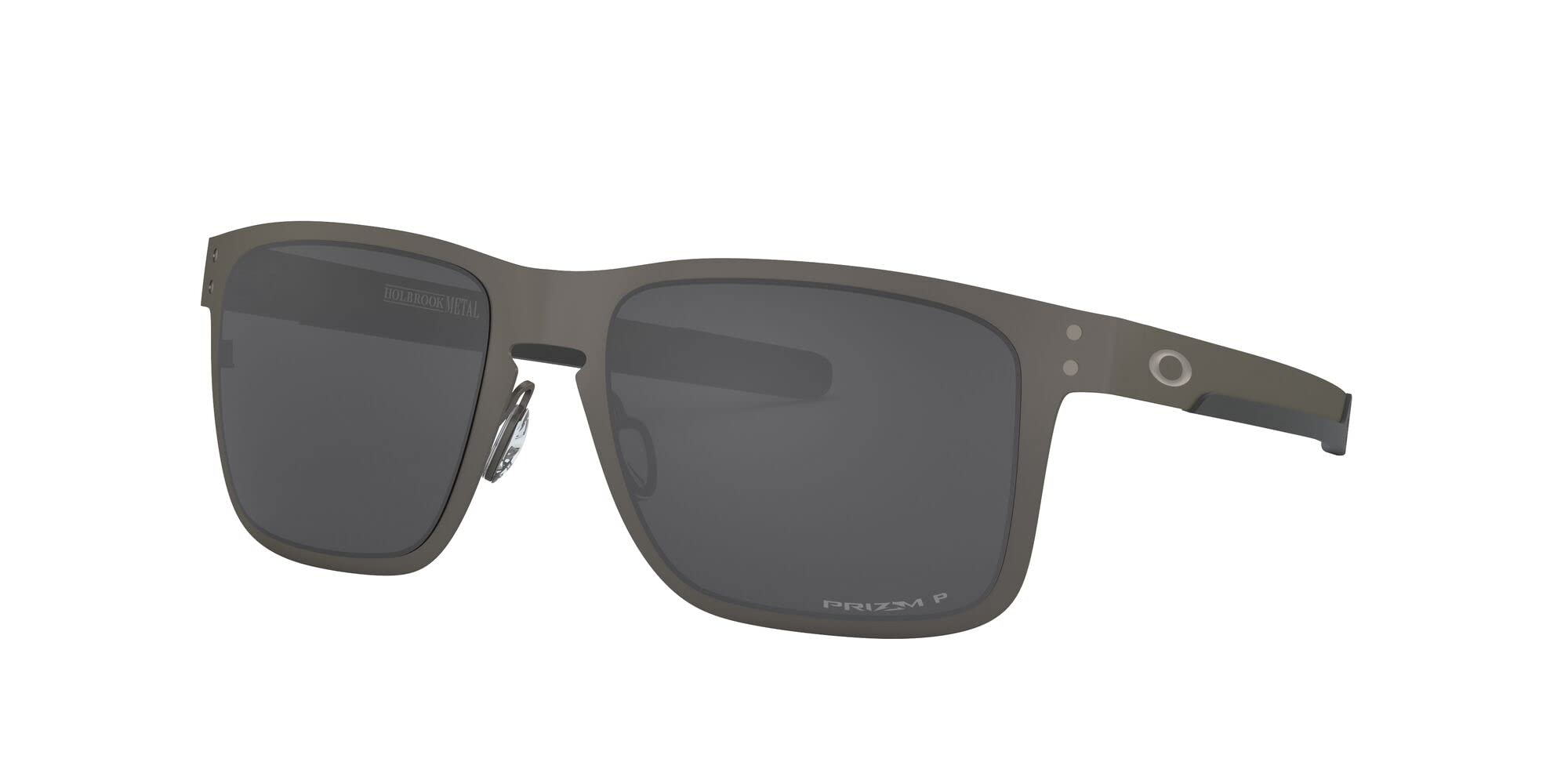 Oakley Men's OO4123 Holbrook Metal Square Sunglasses, Matte Gunmetal/Prizm Black Polarized, 55 mm