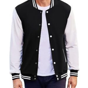 COOFANDY Men's Fashion Varsity Jacket Causal Slim Fit Cotton Letterman Baseball Bomber Jackets