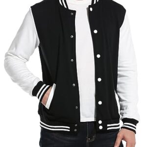 COOFANDY Men's Fashion Varsity Jacket Causal Slim Fit Cotton Letterman Baseball Bomber Jackets