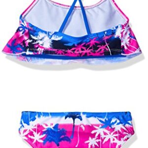 Kanu Surf Girls' Alania Flounce Bikini Beach Sport 2 Piece Swimsuit, Alice Blue, 7