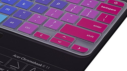 Colorful Keyboard Cover for Acer Chromebook Spin 11 311 CP311 511 512/Chromebook 11 CB3-131 CB3-132 CP311 C738T CB5-132T/Chromebook Spin 713 CP713 R13 CB5-312T/Acer Chromebook 14" 15.6",Rainbow