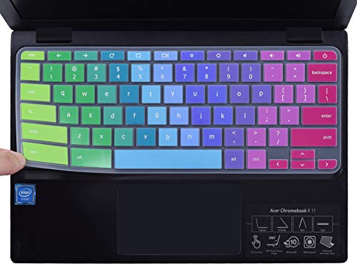 Colorful Keyboard Cover for Acer Chromebook Spin 11 311 CP311 511 512/Chromebook 11 CB3-131 CB3-132 CP311 C738T CB5-132T/Chromebook Spin 713 CP713 R13 CB5-312T/Acer Chromebook 14" 15.6",Rainbow