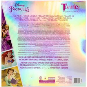 Townley Girl Disney Princess Non-Toxic Peel-Off Water-Based Safe Quick Dry Nail Polish| Gift Kit Set for Kids Girls| Glittery and Opaque Colors| Ages 3+ (18 Pcs)