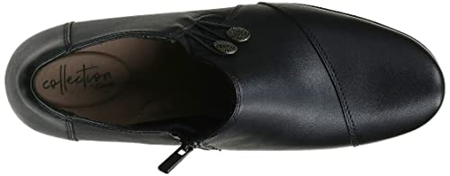 Clarks Women's Emslie Warren Slip-on Loafer,Black Leather,6.5 M US