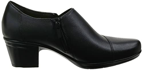 Clarks Women's Emslie Warren Slip-on Loafer,Black Leather,6.5 M US