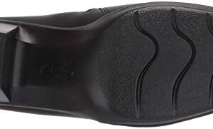 Clarks Women's Emslie Warren Slip-on Loafer,Black Leather,6.5 M US