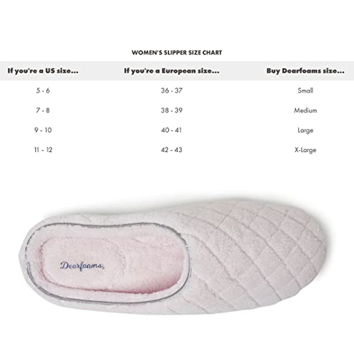 Dearfoams Women's Leslie Washable Memory Foam Terry Clog with Wide Widths Slipper, Fresh Pink, Medium