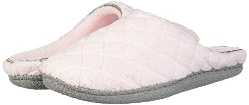 Dearfoams Women's Leslie Washable Memory Foam Terry Clog with Wide Widths Slipper, Fresh Pink, Medium