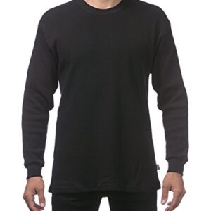 Pro Club Men's Heavyweight Cotton Long Sleeve Thermal Top, X-Large, Black