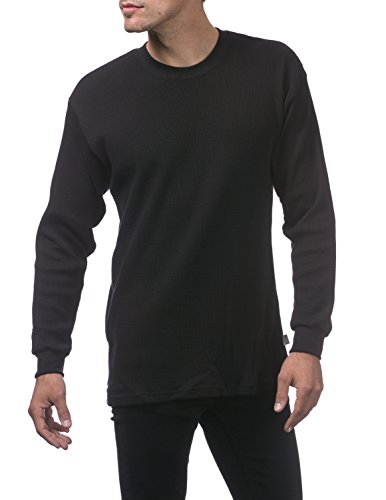 Pro Club Men's Heavyweight Cotton Long Sleeve Thermal Top, X-Large, Black