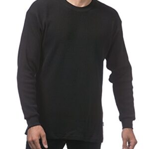 Pro Club Men's Heavyweight Cotton Long Sleeve Thermal Top, X-Large, Black