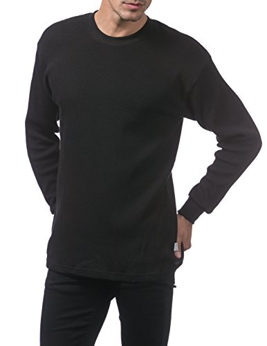 Pro Club Men's Heavyweight Cotton Long Sleeve Thermal Top, X-Large, Black